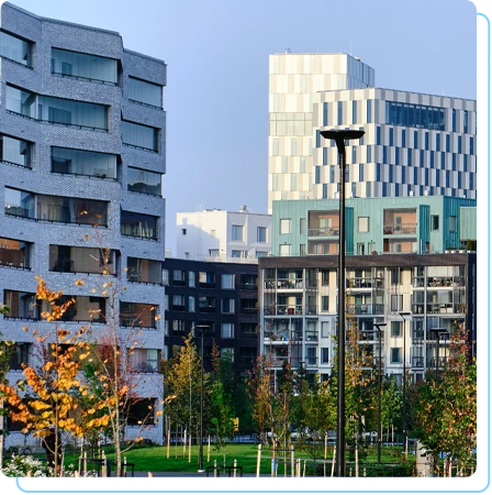 erilaisia kerrostaloja 450